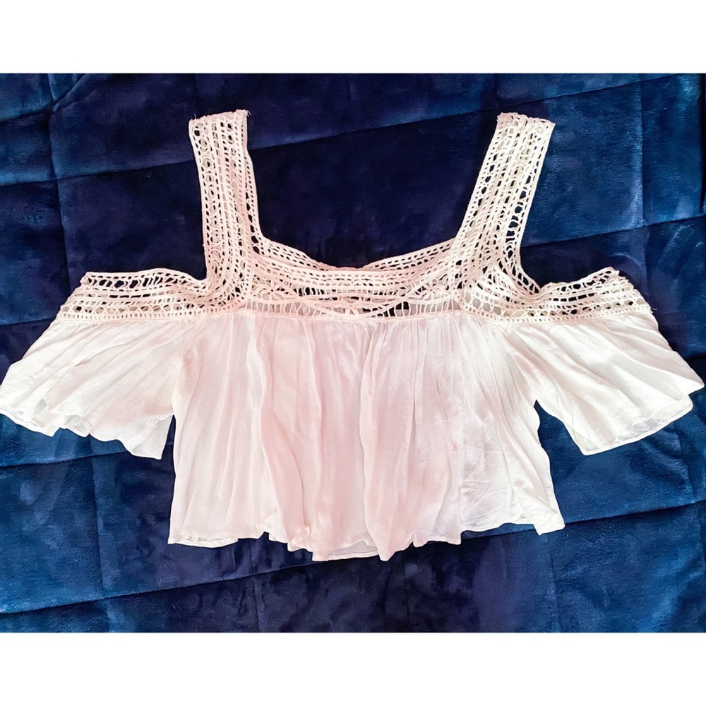 F21 Open Shoulder Crop Top